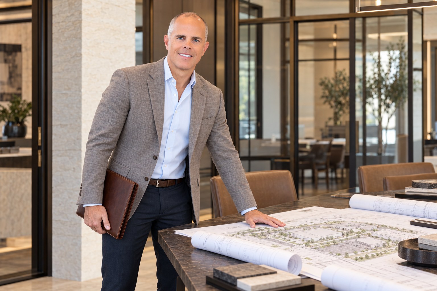 Michael G. Johnson at work on a real estate brief