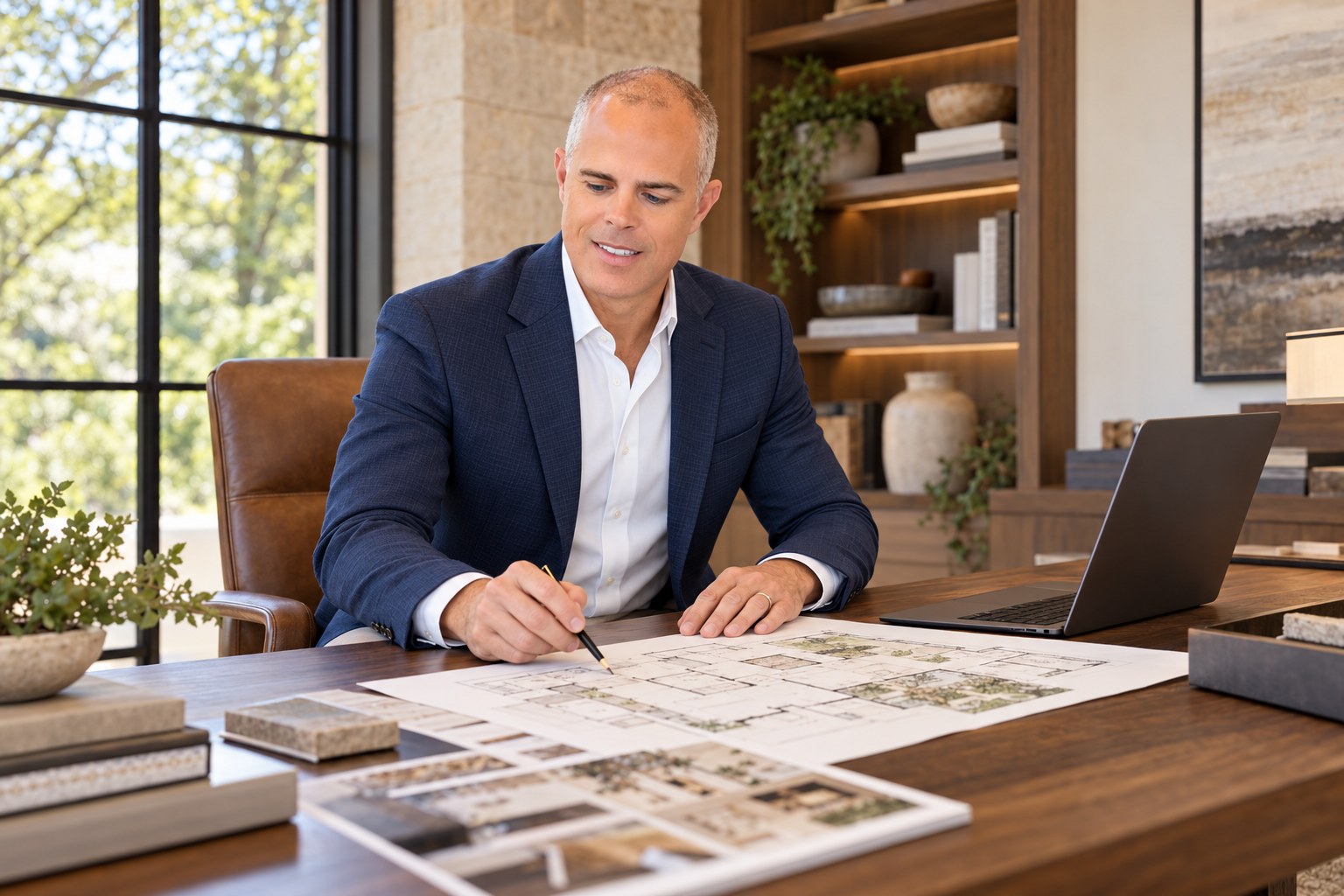 Michael G. Johnson at work on a real estate brief
